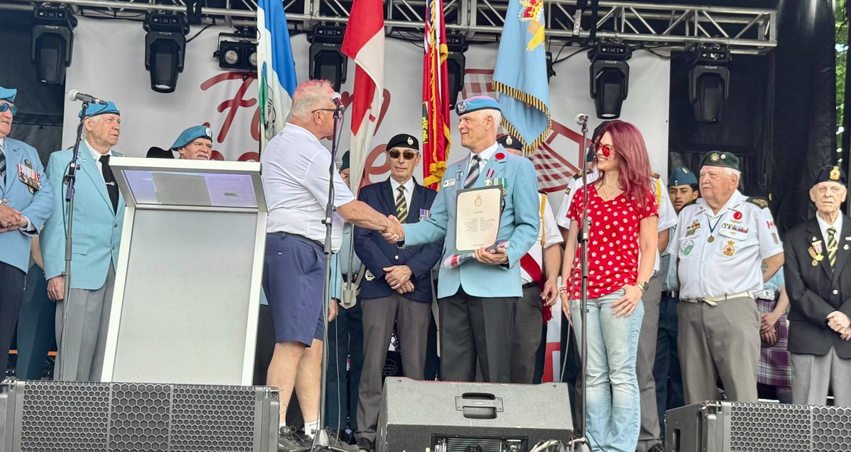 On #CanadaDay myself and my colleague MPP Jess Dixon proudly recognized Veteran Greg Palmer with the King Charles III Coronation Medal for his service, sacrifice and unwavering commitment to our country. Congratulations on this well-deserved recognition!
