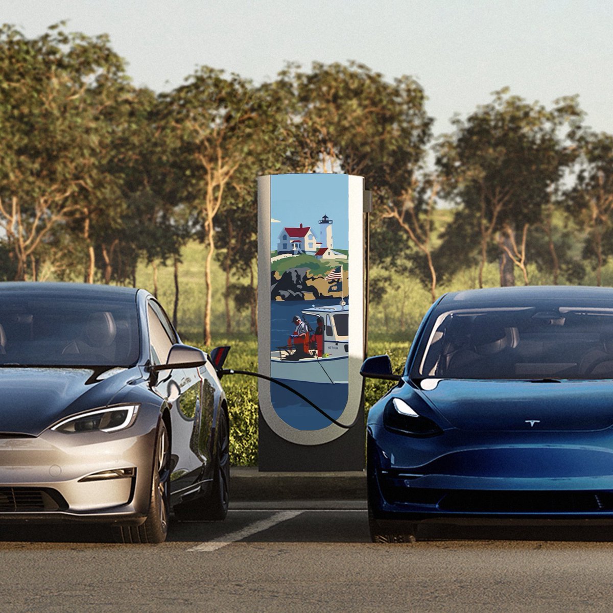 The V4 supercharger is a great platform for art. <a href="/Tesla/">Tesla</a> should have a contest, draw a design using the sketched app and winner gets their design on a supercharger. <a href="/TeslaCharging/">Tesla Charging</a>