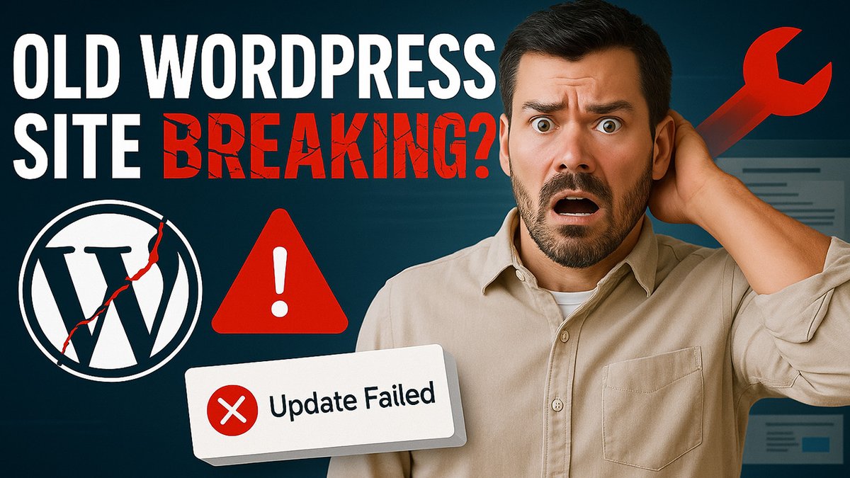WebEminence's tweet photo. Old site breaking on outdated WordPress theme? Happening more now that #WordPress has been popular for decades. My video shows example of this and possible fixes.

https://t.co/VOFovWPPw4 https://t.co/lo3J2qqA0u