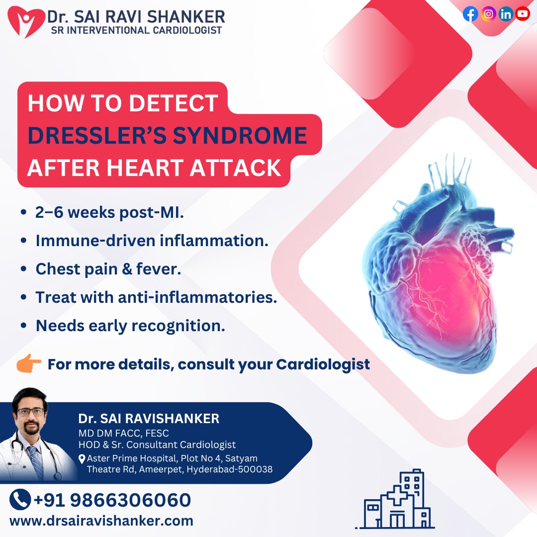 Detecting Dressler’s Syndrome After a Heart Attack
Dressler’s Syndrome can occur 2–6 weeks after a heart attack due to immune-related inflammation around the heart. Watch for signs like chest pain and fever.