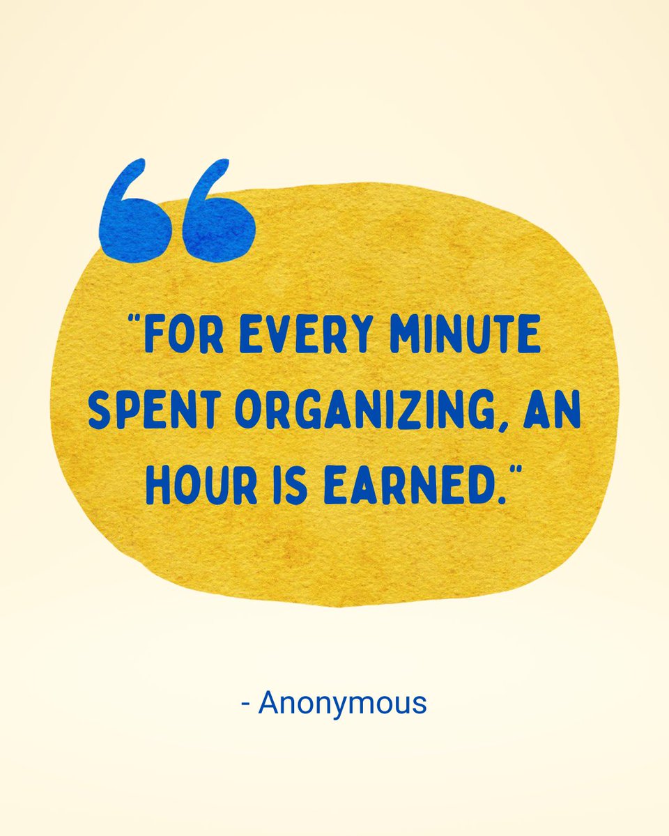 BulbNest's tweet photo. Your #QOTD to keep you organized! https://t.co/gVFY1LKWYF