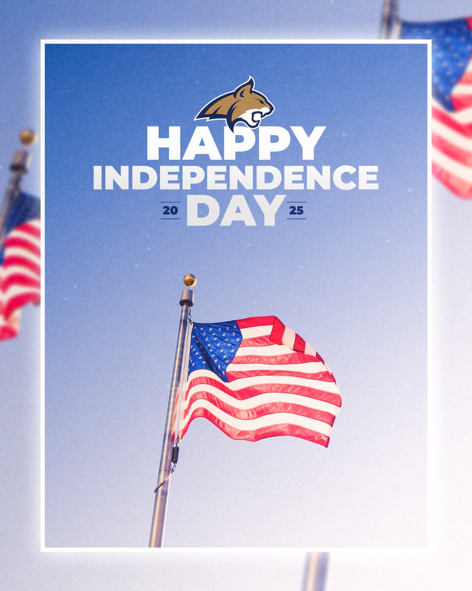 MSUBobcats's tweet image. 🎆🇺🇸 Happy Independence from Bobcat Nation! 🇺🇸🎆

Today, we celebrate freedom, pride, and the red, white, and blue. Here&apos;s to the courage that built our nation and the strength that drives our Bobcats every day. #GoCatsGo