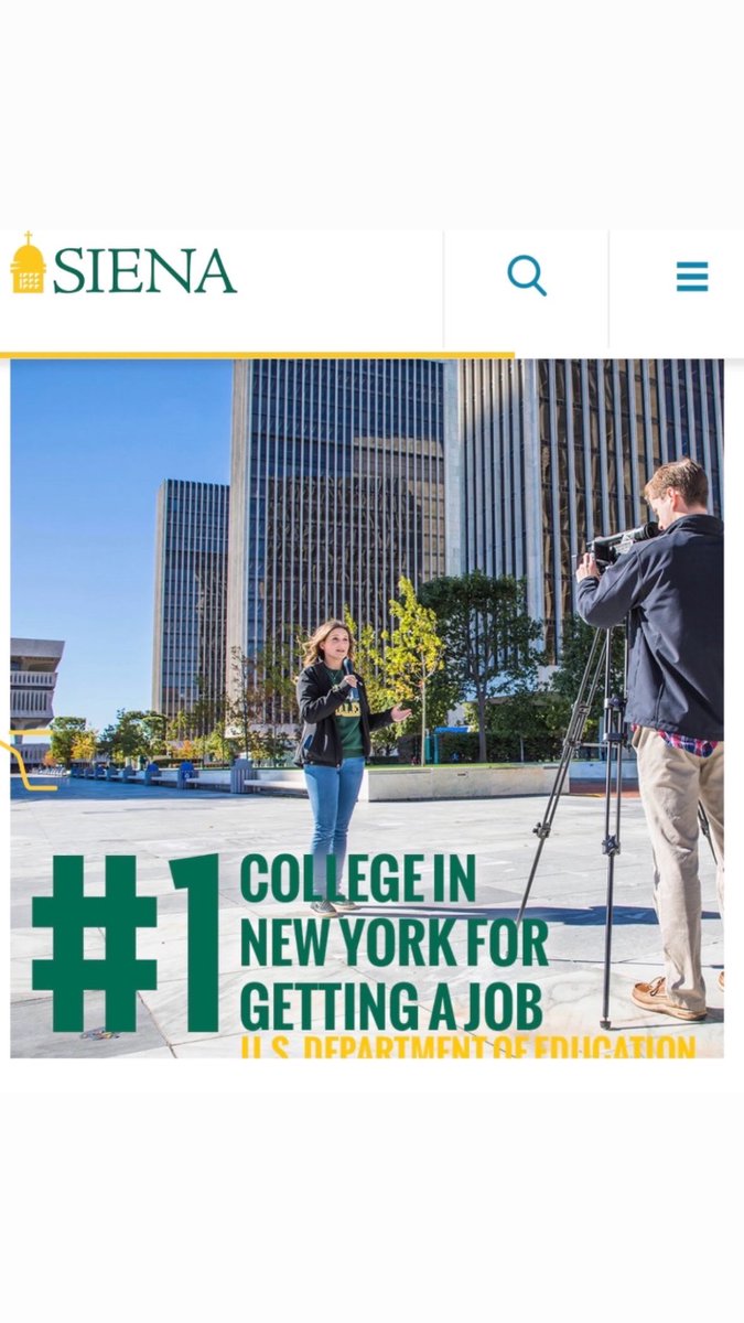 Not just an elite basketball program, but also top tier academics! Siena ranked #1 College in NY for getting a job. 
#Siena #GoSaints #ChampionMindset