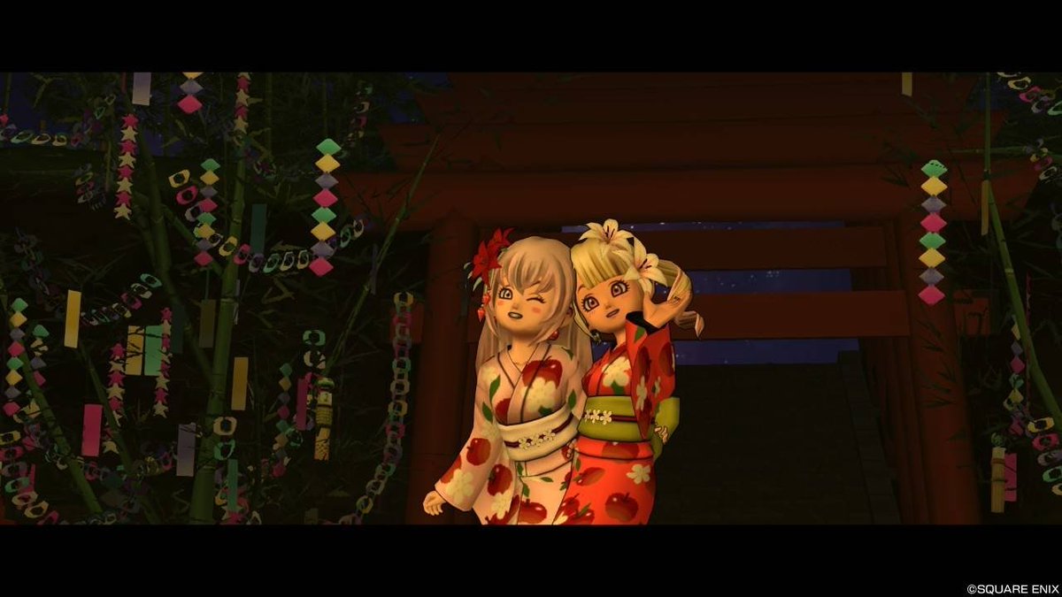 DQX_yuria's tweet photo. 前回の七夕イベントのポストで、二人で行った時に撮った写真を載せなかったの後悔したのでもう1回ポストします✨
お相手は私の大好きな人です♪ https://t.co/zoJBOIVaHl
