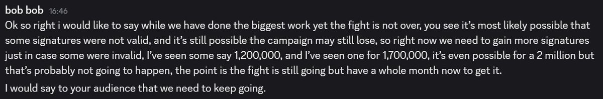 Aún así, lo ideal sería seguir firmando

Luego en directo explico qué toca ahora, pero de la propia gente de la iniciativa: