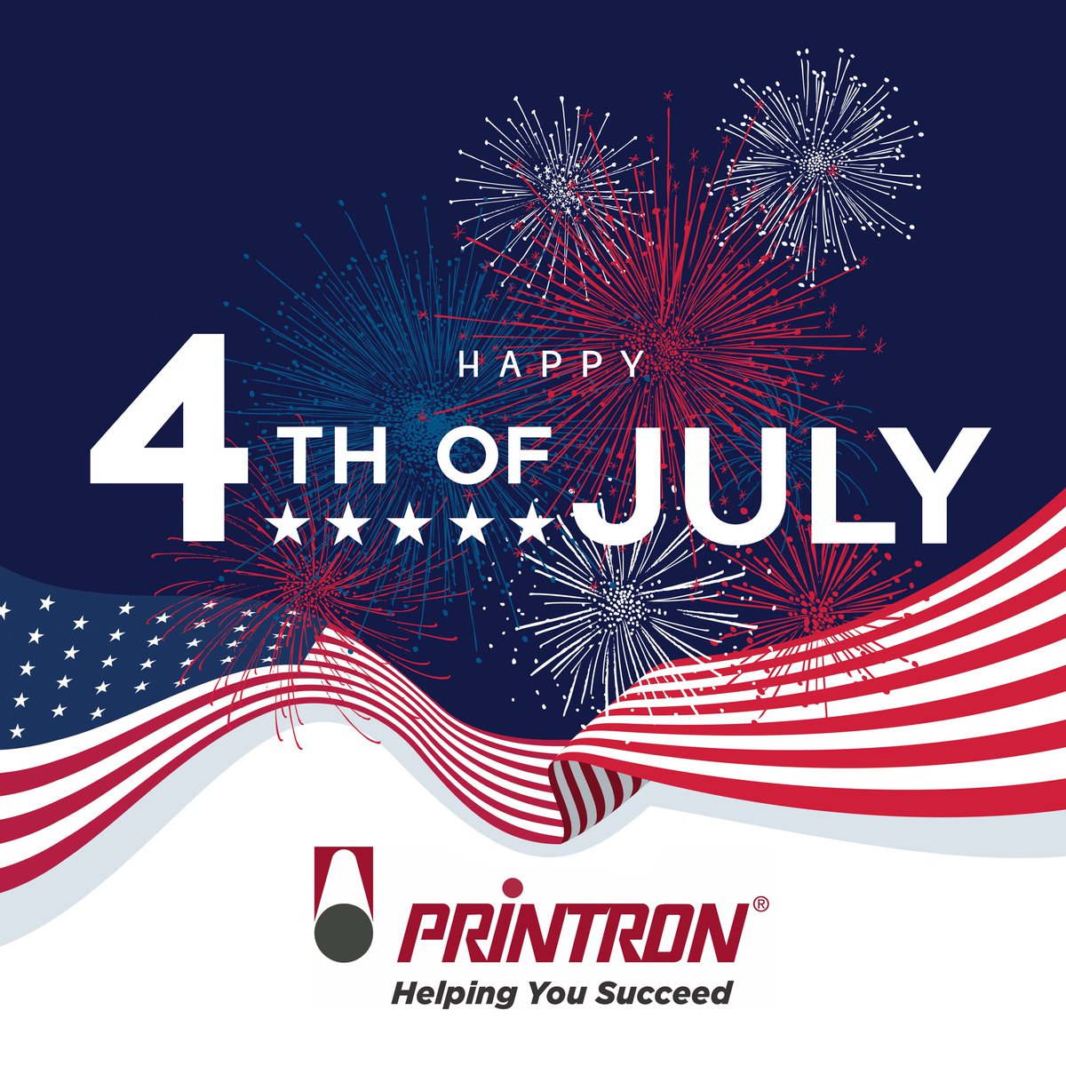 We wish you a Happy and Safe 4th of July!
While enjoying your time with friends and loved ones, remember those who make this day possible. #printron #independenceday2025