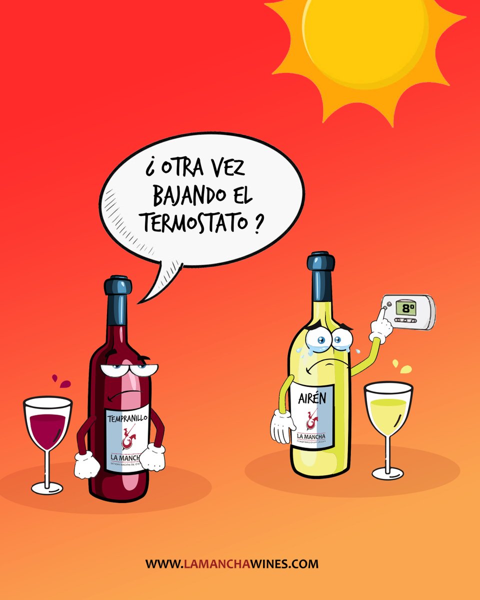 En verano el termostato nunca está a gusto de todos 😂😂😂
.
#vinodelamancha #DOLaMancha #vinosdecalidad #winelover #denominacióndeorigen #termostato #vinoyhumor