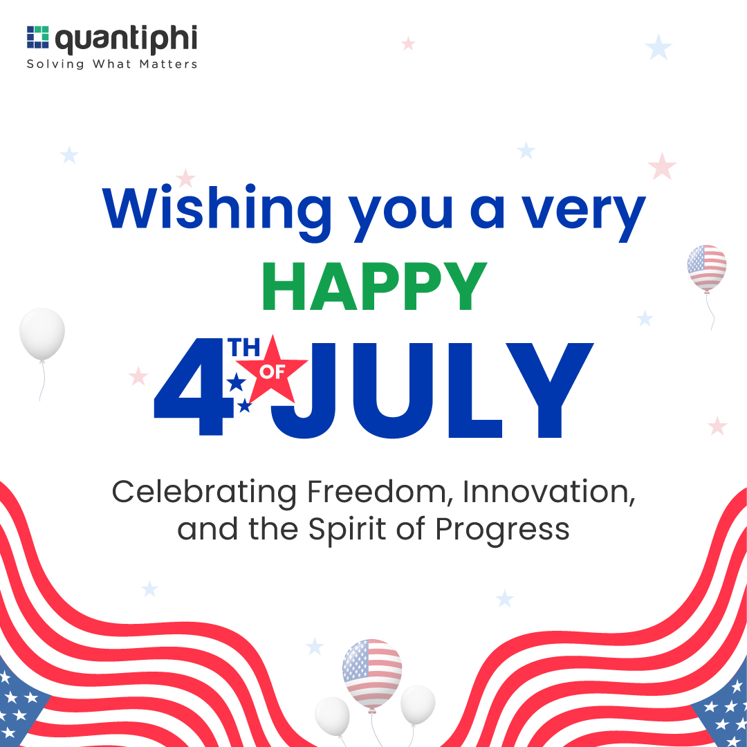 Celebrating the spirit of freedom, progress, and bold innovation. To all our customers, partners, &amp; Quantiphites in the U.S., wishing you a joyful, safe, and festive #IndependenceDay!

Here’s to building what's next, together. Have a wonderful holiday!

#FourthOfJuly #Quantiphi