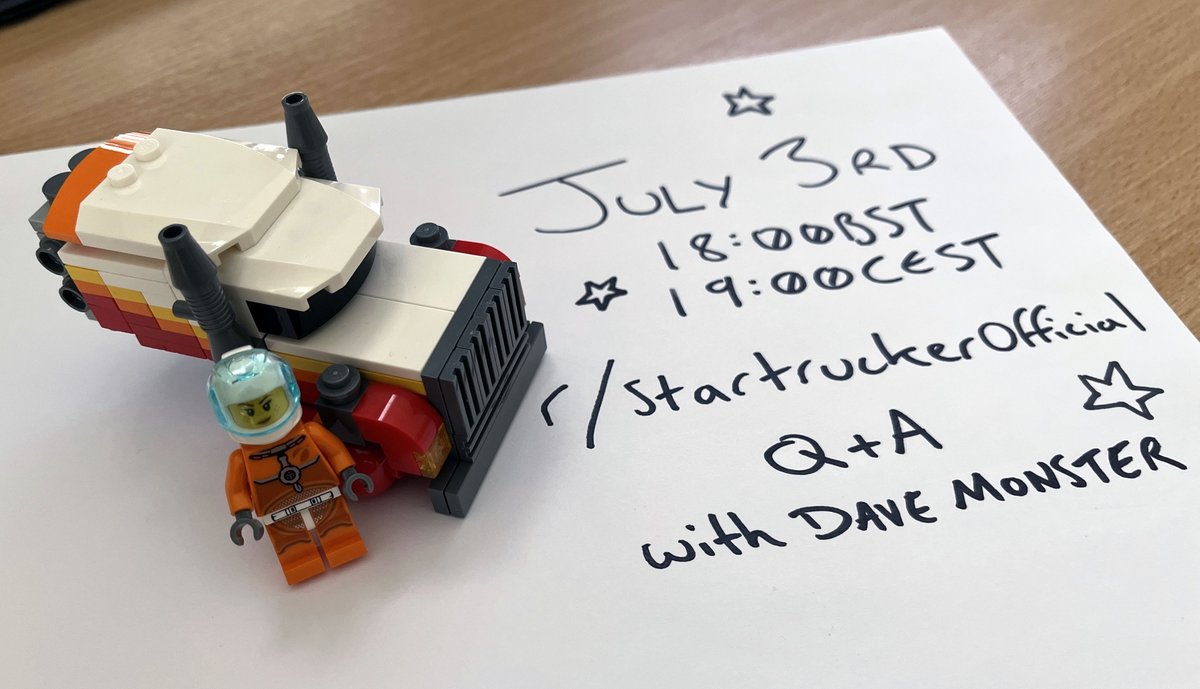 StarTruckerGame's tweet image. 📢 The Star Trucker AMA starts in 1⃣ hour!
Join Dave, one of the two main devs at @BaronVonMonster, for a live Q&A and get your burning questions answered. ✅
See you at 18:00 BST | 19:00 CEST | 10:00 AM PT! 🚛☄
👇
reddit.com/r/StarTruckerO…