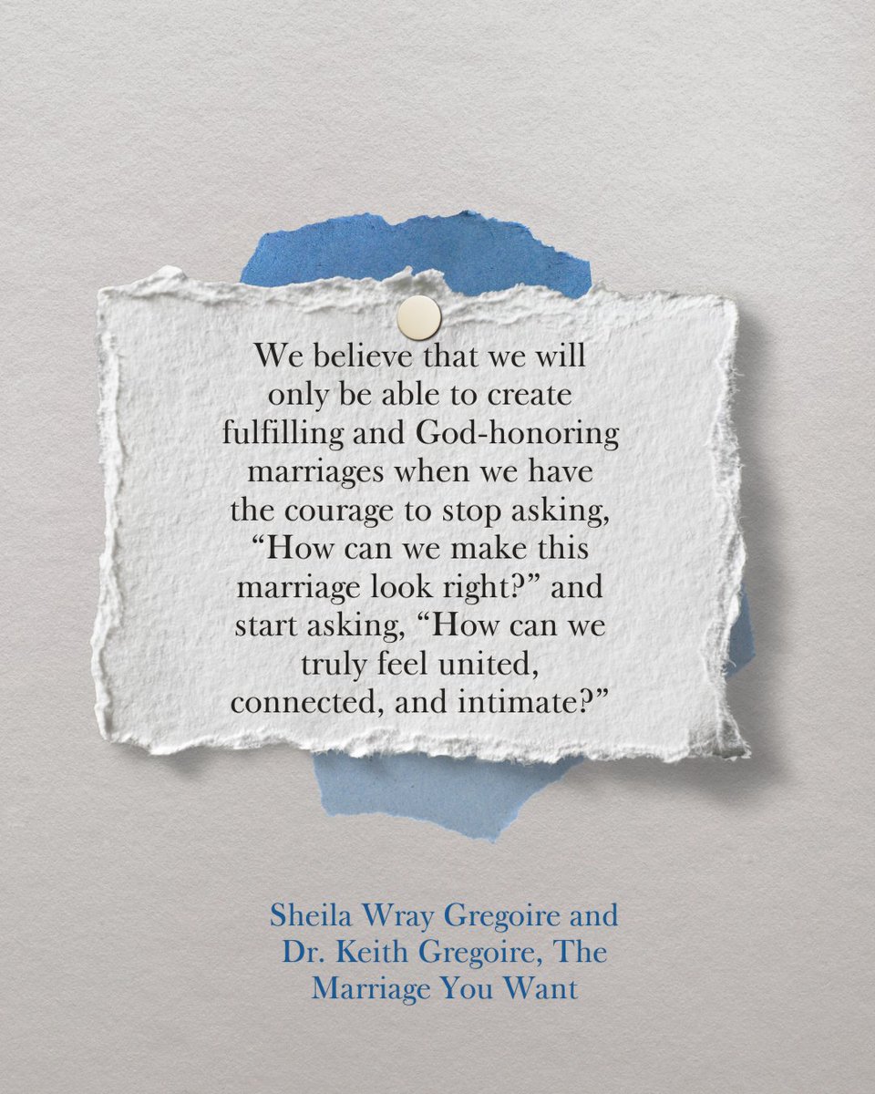 What if you stopped asking, "How can we make this marriage LOOK right?" and started asking, "How can we truly feel united, connected, and intimate?" (HINT - the answer is in The Marriage You Want!)