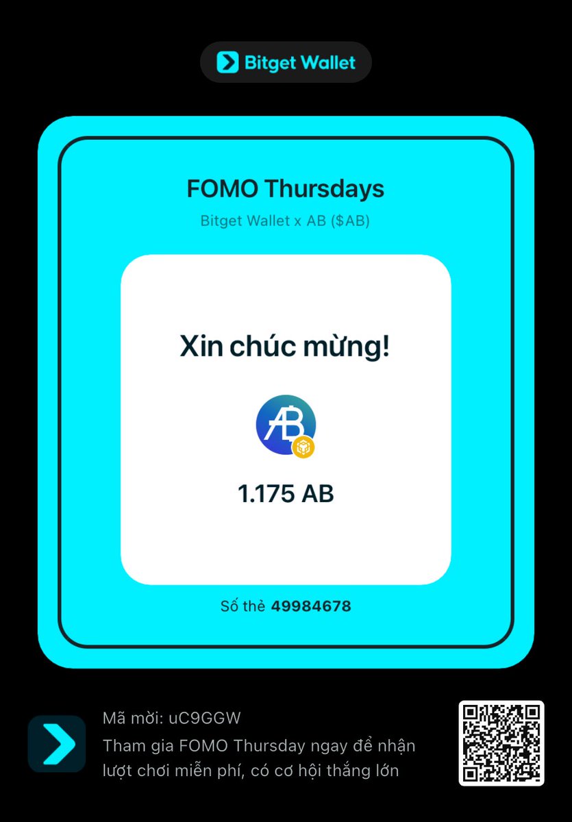 conco (✸,✸) 🦭/acc (@xuantran679) on Twitter photo Tham gia FOMO Thursday ngay để nhận lượt chơi miễn phí, có cơ hội thắng lớn <a href="/BitgetWallet/">Bitget Wallet 🩵</a> #FOMOThursdays
newshare.bwb.global/vi/fomoThursda… Tham gia FOMO Thursday ngay để nhận lượt chơi miễn phí, có cơ hội thắng lớn <a href="/BitgetWallet/">Bitget Wallet 🩵</a> #FOMOThursdays
newshare.bwb.global/vi/fomoThursda…