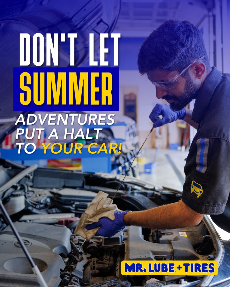 Don't let unexpected stops throw off your summer fun! 

A smooth-running engine starts with fresh oil. Swing by Mr. Lube + Tires for your road trip prep.