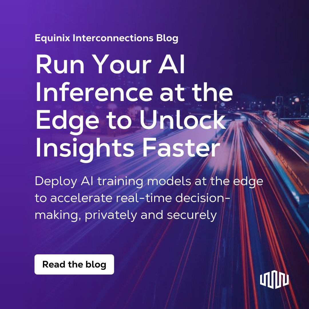 AI at the edge in action. From rideshare optimization to faster healthcare diagnoses, edge-powered AI is unlocking real-world impact. Learn how in our blog: eqix.it/43dRJON