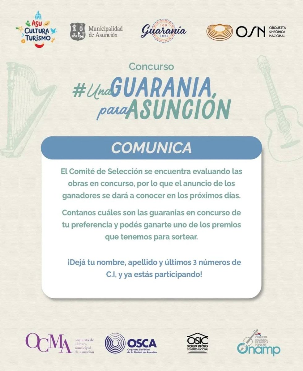 Radio Nacional AM (@rnpy920am) on Twitter photo #Paraguay920 conversamos con🗣️ María Victoria Sosa, titular de <a href="/lasinfonicapy/">OSN PARAGUAY</a>
🔹Prosigue el concurso #UnaGuaraniaParaAsunción en el marco del centenario de la primera guarania Ñemity #Paraguay920 conversamos con🗣️ María Victoria Sosa, titular de <a href="/lasinfonicapy/">OSN PARAGUAY</a>
🔹Prosigue el concurso #UnaGuaraniaParaAsunción en el marco del centenario de la primera guarania Ñemity