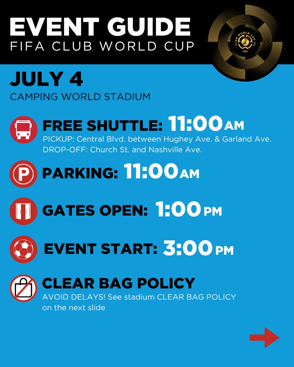 CWStadium's tweet image. The FIFA Club World Cup ends in Orlando tomorrow when Fluminense FC takes on AlHilal Saudi Club! ⚽ If you’re attending the match, here’s what you need to know.
More info ➡️ bit.ly/45C8iXs
