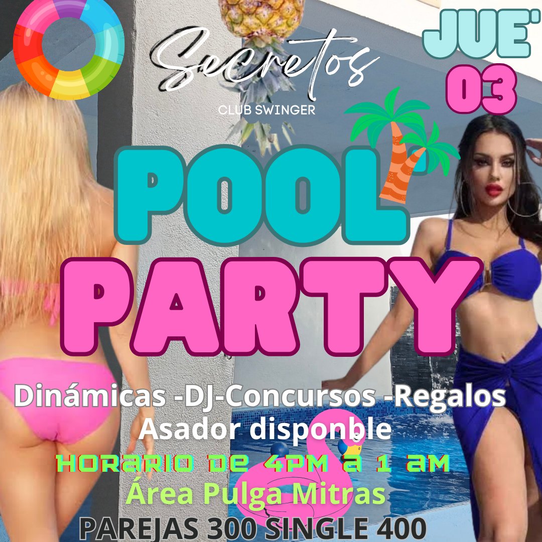 JUEVES DE POOL PARTY

TE ESPERAMOS HOY JUEVES 03 DE JULIO NUESTRA TARDEADA POOL PARTY
ZONA PULGA MITRAS. 

HORARIO DE 4 PM A 1 AM

DINAMICAS
CONCURSOS
ASADOR DISPONIBLE
DJ
Y MUCHOS REGALOS

NO OLVIDES TRAER TU CONSUMO. 

PAREJAS 300
SINGLE 400

RESERVA wa.me/528123486201