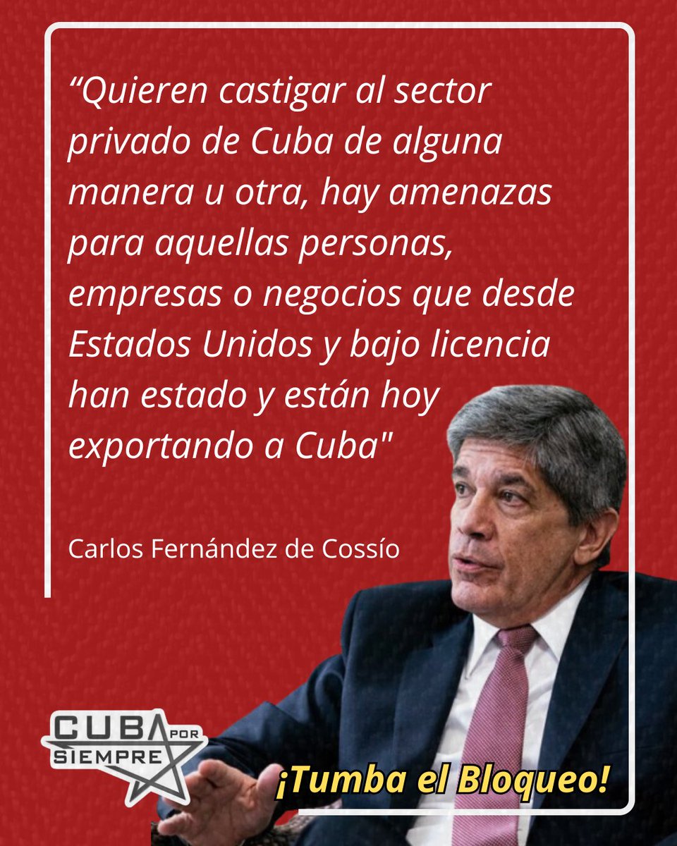 En el memorando emitido por Trump, “hay una intención de intimidar al pueblo de Cuba, de anunciar al pueblo de Cuba, que un gobierno impositivo viene con una política agresiva” aseguró el viceministro de Relaciones Exteriores. 

Saber más en el artículo: micubaporsiempre.wordpress.com/2025/07/03/fer…