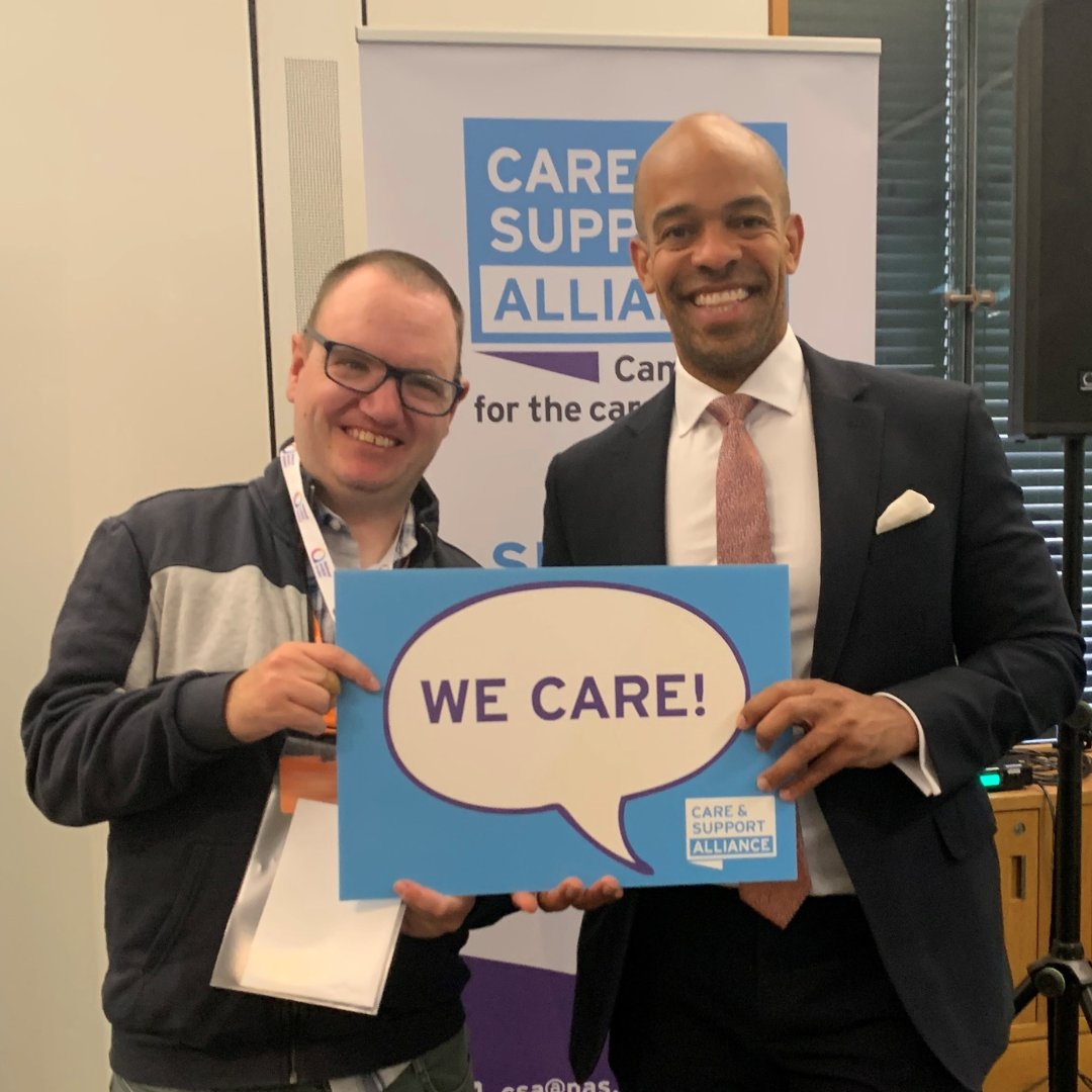 We're in London today with Speak Out Leader Sean Nightingale at the <a href="/candsalliance/">CSA</a>'s #ShowUsYouCare parliamentary event.

People with lived experience of adult #SocialCare have been speaking to the govt about the reality of the system: the good, the bad, and what needs to change.