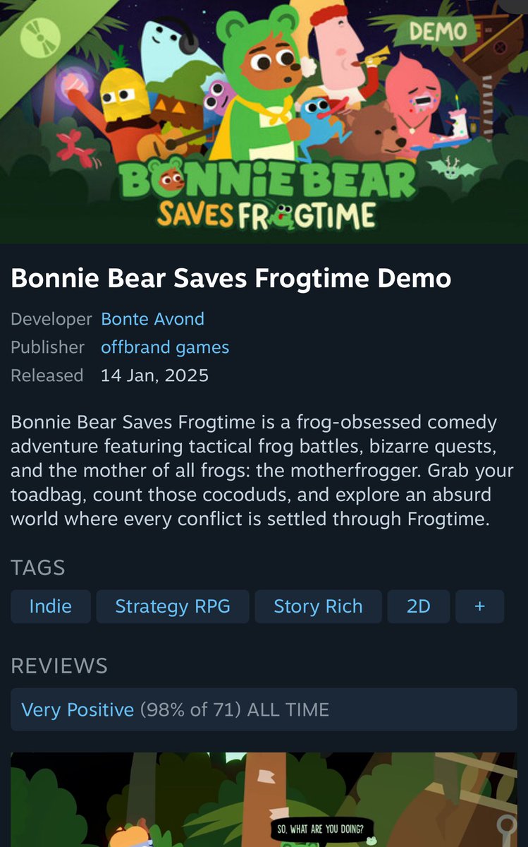 <a href="/PirateSoftware/">Pirate Software</a> <a href="/offbrand_games/">offbrand games 🔥</a> All 3 Offbrand Games releases haven't been review bombed. They might have a few negative reviews left because of your actions, but not even enough to begin to tip the scales towards negative is not review bombing. Just admit they dropped you because its bad for publicity