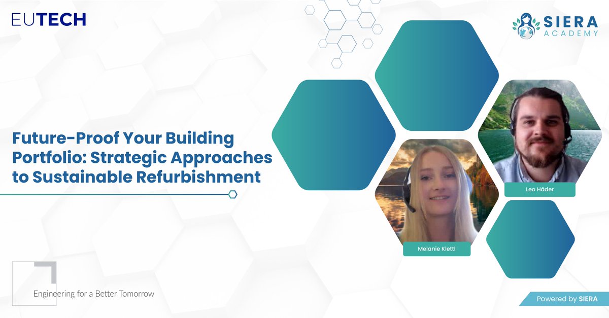 How can buildings meet CSRD, ESRS &amp; EU Taxonomy targets? The June 12 SIERA webinar laid out the path: tackle barriers, unlock green finance &amp; plan smart renovations. Tools like SustainSuite make it measurable.

 Blog: eutech.org/future-proofin…

#SIERA #SIERAAlliance #SIERAAcademy