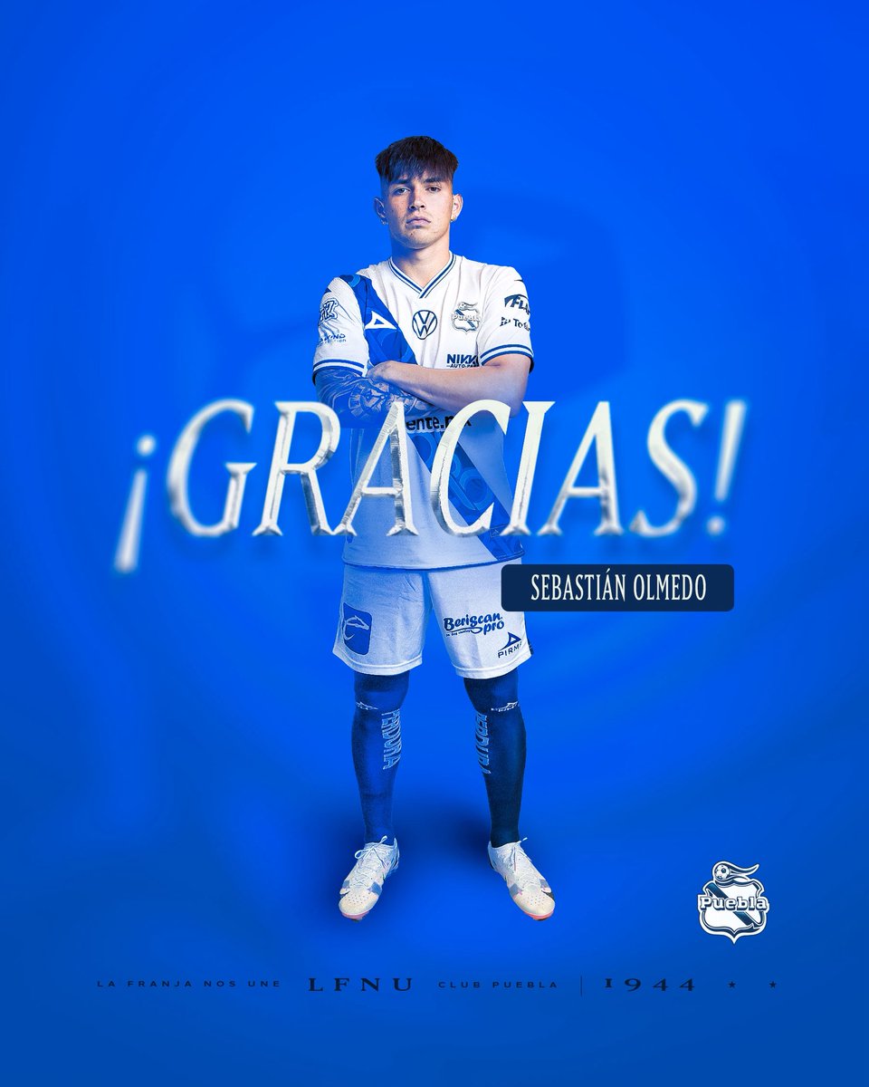ClubPueblaMX's tweet photo. Olmedo, agradecemos tu tiempo en el equipo. 🔵

Éxito en lo que venga. 🤝🏻

#LaFranjaNosUne🎽 https://t.co/J1A9PtJFjm