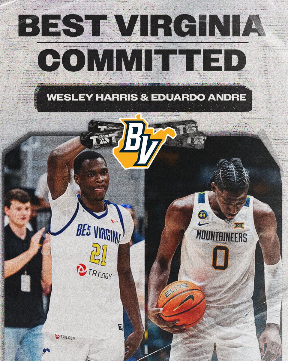 BEST VIRGINIA WITH TWO MORE LOCKED IN 🔒

⛰️Eduardo Andre⛰️

⛰️Wesley Harris⛰️

Tickets to see the @WVUHoops Alumni in Charleston: tbthoops.com/west-virginia
