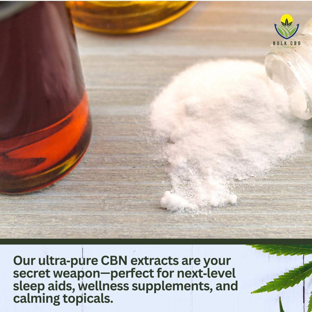 bulk_cbd's tweet photo. Dreaming of formulas that help your customers drift off and unwind? Our ultra‑pure CBN extracts are your secret weapon—perfect for next‑level sleep aids, wellness supplements, and calming topicals. 

#BulkCBDDistributors #BulkCBD #CBNExtract #BulkCBDExtracts https://t.co/FeqngKJEgq