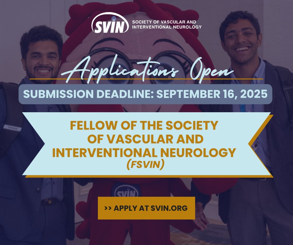 SVIN (@svinsociety) on Twitter photo Do you know someone making a difference in vascular and interventional neurology?
Nominate them for the prestigious designation of Fellow of the Society of Vascular and Interventional Neurology (FSVIN) —SVIN’s highest recognition for leadership and contribution to the field. Do you know someone making a difference in vascular and interventional neurology?
Nominate them for the prestigious designation of Fellow of the Society of Vascular and Interventional Neurology (FSVIN) —SVIN’s highest recognition for leadership and contribution to the field.