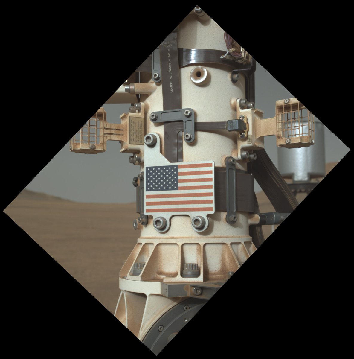 NASAMars's tweet image. There aren't any fireworks on the Red Planet, but the Perseverance rover did send this new image home just in time for the Fourth of July!
The rover captured this view with its WATSON imager on the turret at the end of its robotic arm.