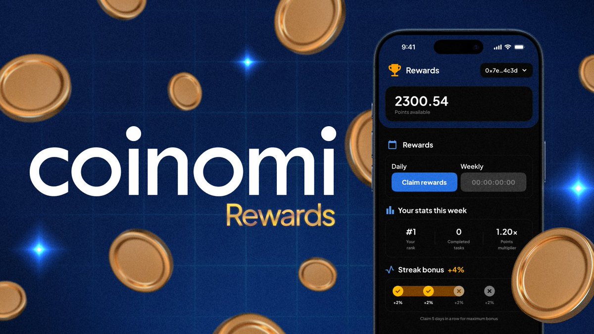 Coinomi Rewards IS LIVE 💙
We’ve been building something for the real ones.
 
Update your app and earn FREE crypto with just a few taps:
✅ Daily Check-ins
✅ Big Points
✅ Weekly Airdrops

 📲 Learn more → medium.com/coinomi/unlock…