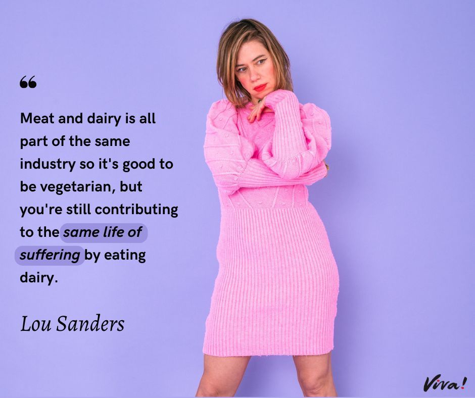 Comedian Lou Sanders has been vegan for the animals for many years now 💚 🐮 🐷 #vegan #lousanders