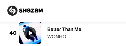 Shazam Global K-Pop Chart

#40. Better Than Me (+4)

#WONHO <a href="/official__wonho/">WONHO Official</a> #wonho_betterthanme