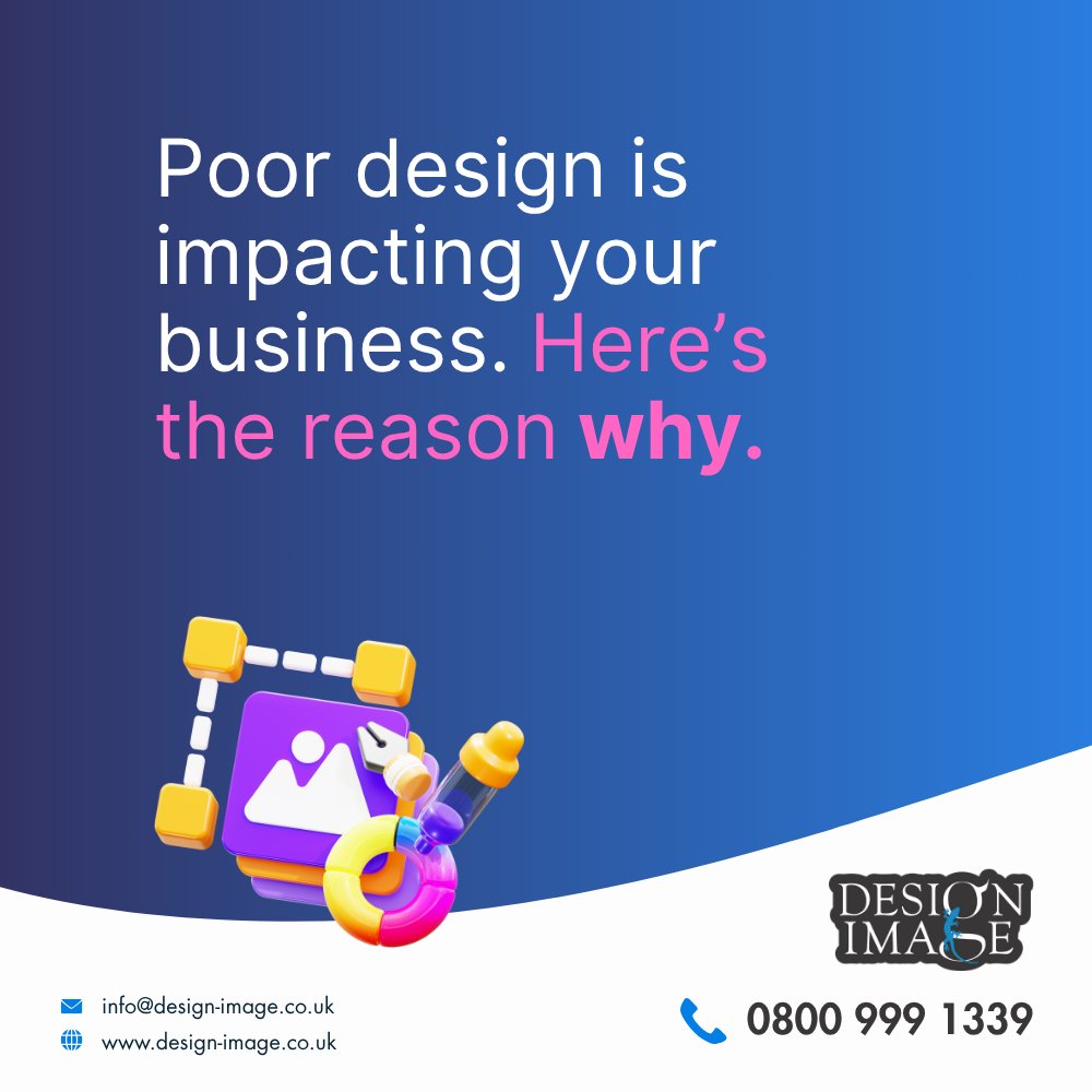 DesignImageLtd's tweet image. Poor design confuses, bores, and costs you sales.
Good #design builds trust.
Time to stop guessing, start growing.