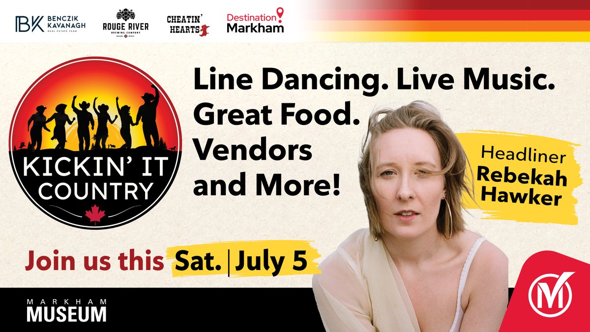 Markham Museum is kickin’ off the summer with the debut of Kickin’ It Country, a brand-new 19+ festival, this Saturday, July 5, 2025!
 
With line dancing, live music, food, and local vendors, Kickin’ It Country brings a fresh new experience to Markham!

markham.ca/arts-culture-l…