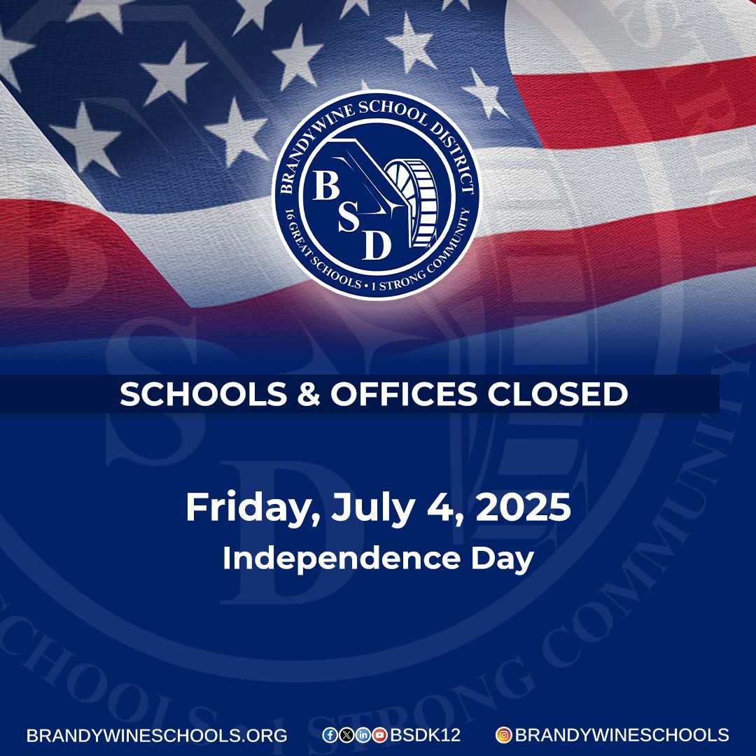 Reminder: All BSD Schools &amp; Offices will be closed on Friday, July 4, 2025, in honor of Independence Day. #Proud2bBSD