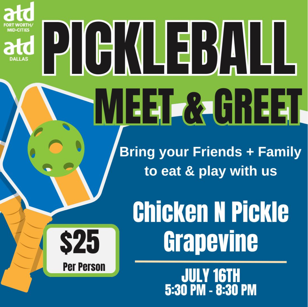 🎉 ATD July Summer Social – Register by July 6! ☀️🏓

🗓 Wednesday, July 16 | 5:30 – 8:30 PM
⏳ Registration Deadline Extended to July 6!

👉 Register now: dallasastd.wildapricot.org/event-6206168
📍 Chicken N Pickle – 4600 Merlot Ave, Grapevine, TX

#ATDDallas #DallasKnowsTalent