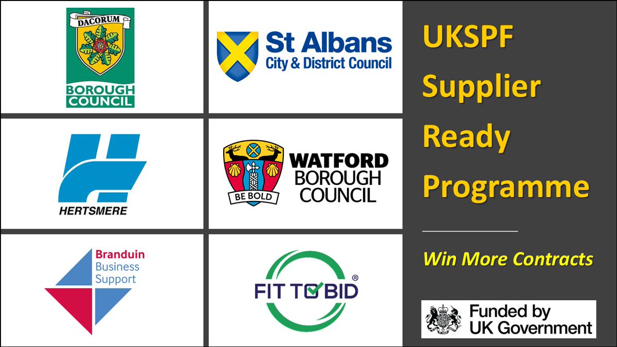 Are you a small or medium-sized enterprise (SME) based in Hertsmere? Then our free supplier development programme could be right for you!

Please join us for the online launch on Friday 11 July (10am to 11am).

To register for the programme, please go to: ow.ly/89MY50WaRtk