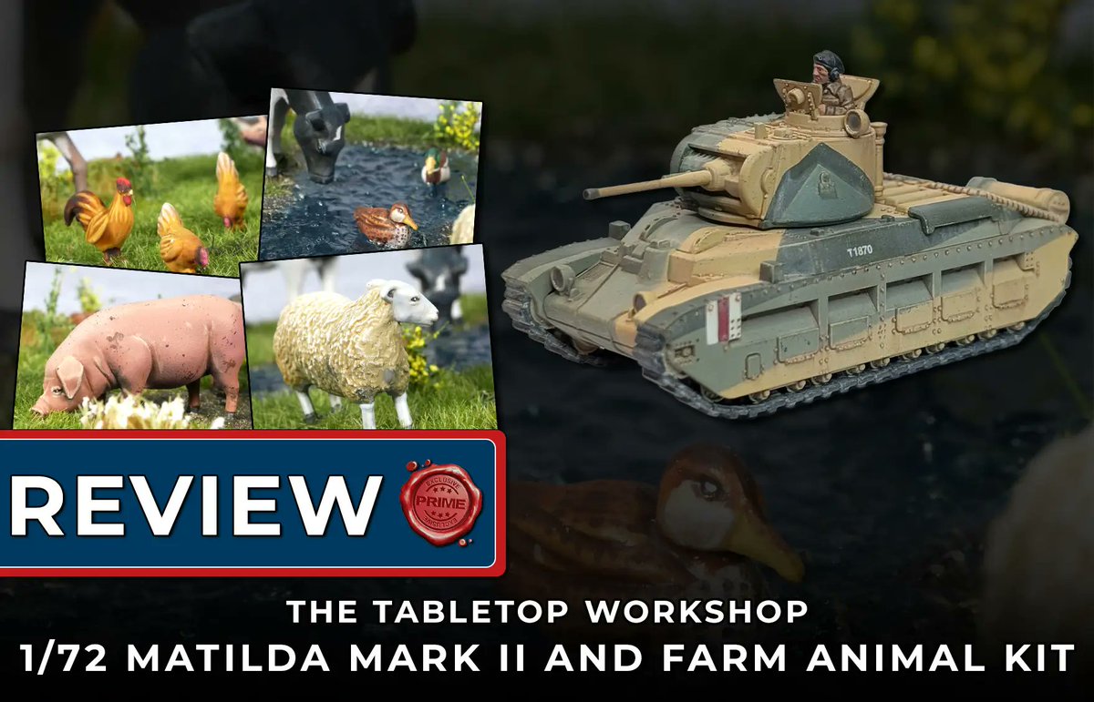 The Tabletop Workshop rolls into 1/72 WWII with Matilda II tanks - iconic early-war British workhorses - and a delightful period-agnostic Farm Animal set. Ducks, cows, geese, and more add charm to the tabletop.

WiPrime Members, read now: wargamesillustrated.net/the-tabletop-w…