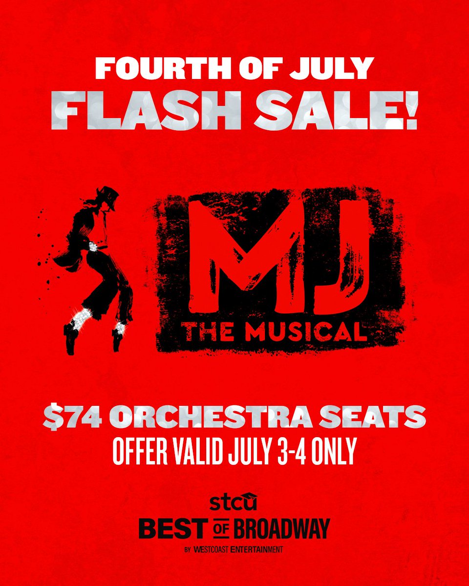 Big moves. Bigger savings. 💃
To celebrate 7/4, get $74 orchestra tickets to MJ in Spokane! Offer valid July 3 &amp; 4 ONLY! Order at broadwayspokane.evenue.net/promotions/MJF…!