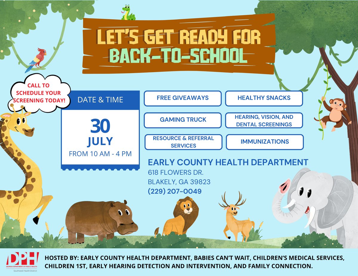 Get Back-To-School ready at the Early County Health Department.
