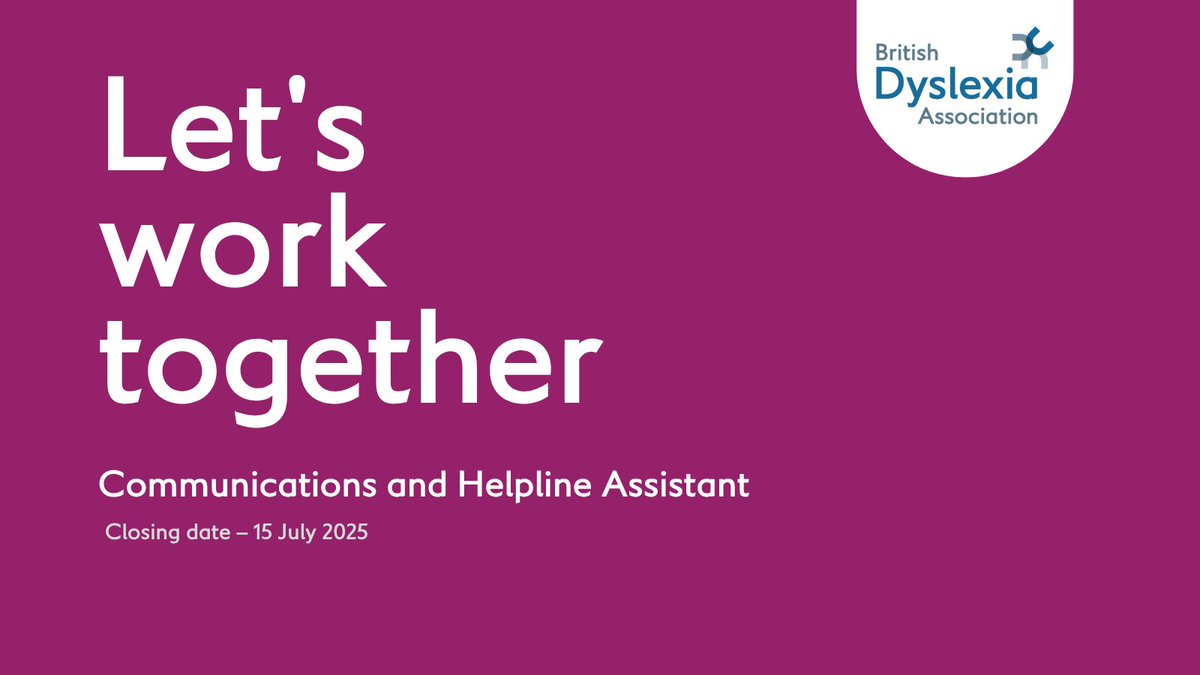 BDAdyslexia's tweet photo. Ready to support a dedicated team making a real impact?
You’ll be helping our volunteers support the public while also assisting with content, social media and campaigns.
Find out more: https://t.co/qm0N0iCpWD
#CharityJobs #Jobs #DylsexiaSupport #JobRole https://t.co/htgGvpTFM7