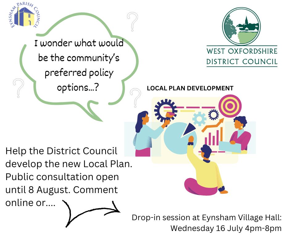 Eynsham Parish Council (@eynshampc) on Twitter photo Share your views on our community's priority issues to help <a href="/WodcNews/">West Oxfordshire District Council</a> our District Council shape their new Local Plan. Contribute online or attend the drop-in session on 16 July. More details available here: eynsham-pc.gov.uk/org-news.aspx?… Share your views on our community's priority issues to help <a href="/WodcNews/">West Oxfordshire District Council</a> our District Council shape their new Local Plan. Contribute online or attend the drop-in session on 16 July. More details available here: eynsham-pc.gov.uk/org-news.aspx?…