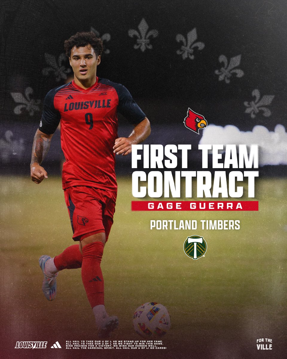 Louisville Men's Soccer (@louisvillemsoc) on Twitter photo Officially the newest Card in <a href="/MLS/">Major League Soccer</a>.
<a href="/Gage_guerra22/">Gage Guerra</a> ➡️ <a href="/TimbersFC/">Portland Timbers</a>
📰 uofl.me/MSOCGuerraMLS
#ProCards x #GoCards Officially the newest Card in <a href="/MLS/">Major League Soccer</a>.
<a href="/Gage_guerra22/">Gage Guerra</a> ➡️ <a href="/TimbersFC/">Portland Timbers</a>
📰 uofl.me/MSOCGuerraMLS
#ProCards x #GoCards