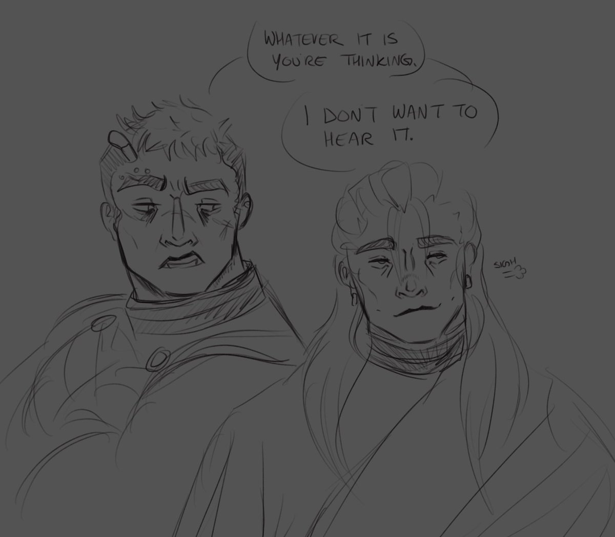 I didn’t get to do much drawing yesterday but I DID do a quick doodle of my two idiots before tucking in.

#warhammer