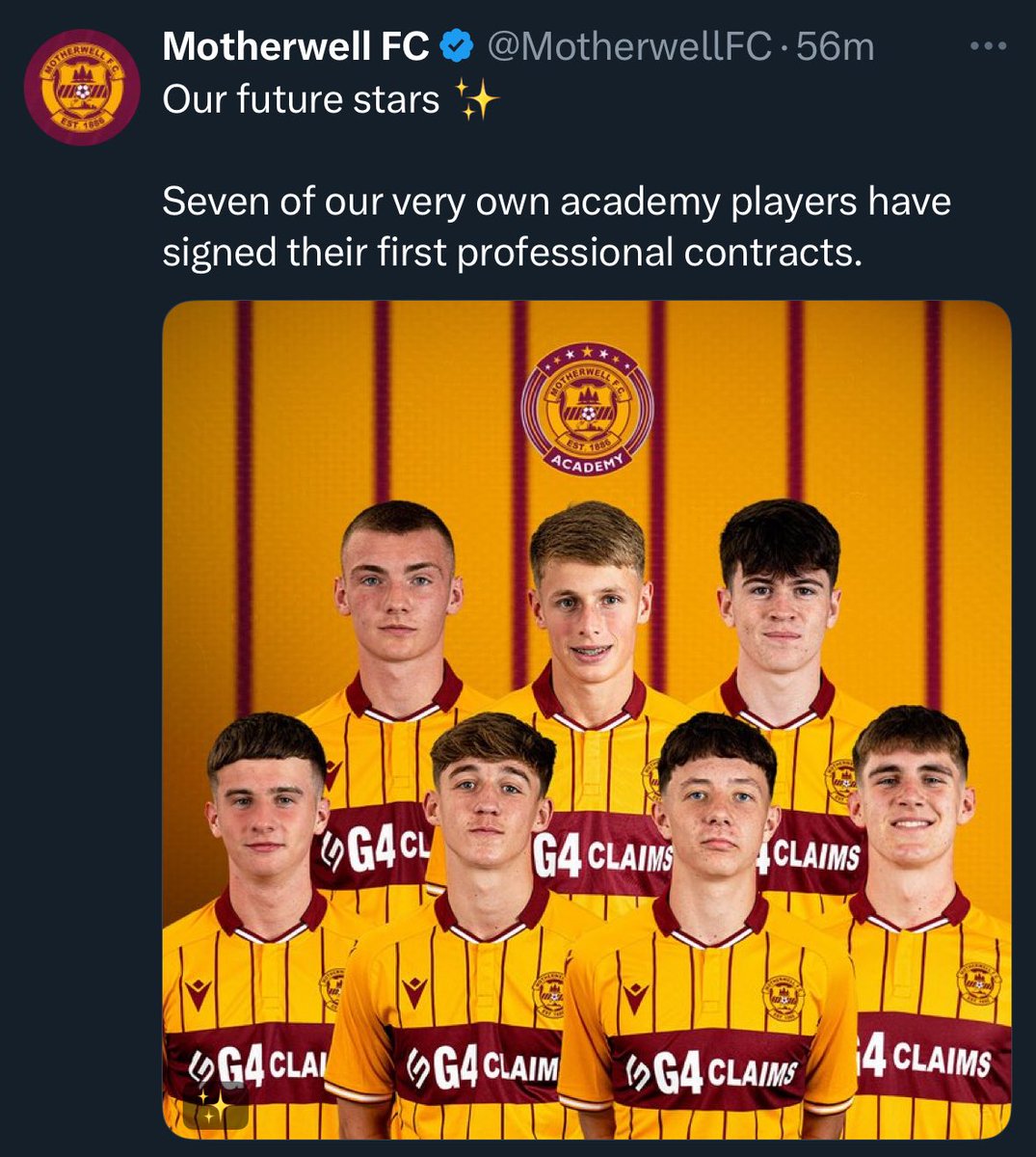 Well Done to 3️⃣ of our <a href="/PerformSchools/">Scottish FA JD Performance Schools</a>  Graduates. 

Jack Dalziel, Aaron Thomson and Blane Watson who signed their first professional contract with <a href="/MotherwellFC/">Motherwell FC</a> . ✍🏻

Also congratulations to the other young players. Great milestone for all. 👏⚽️🏴󠁧󠁢󠁳󠁣󠁴󠁿