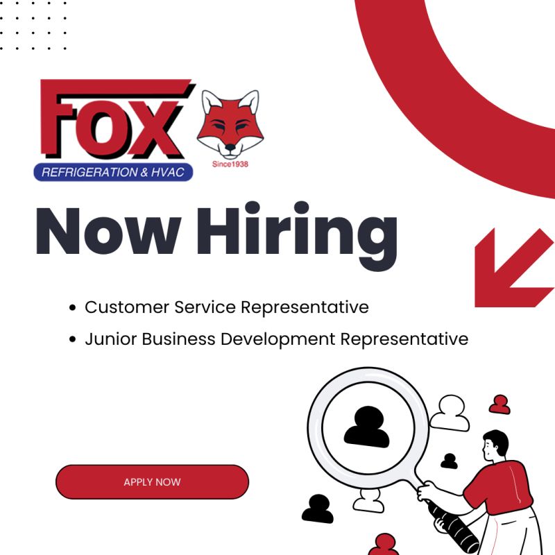 A client of our DJB HR Advisory team, Fox Refrigeration &amp; HVAC, is currently seeking a Customer Service Representative and a Junior Business Development Representative to join their team. Click here to learn more: djb.com/djb-human-reso… #CareerChange #JobPosting