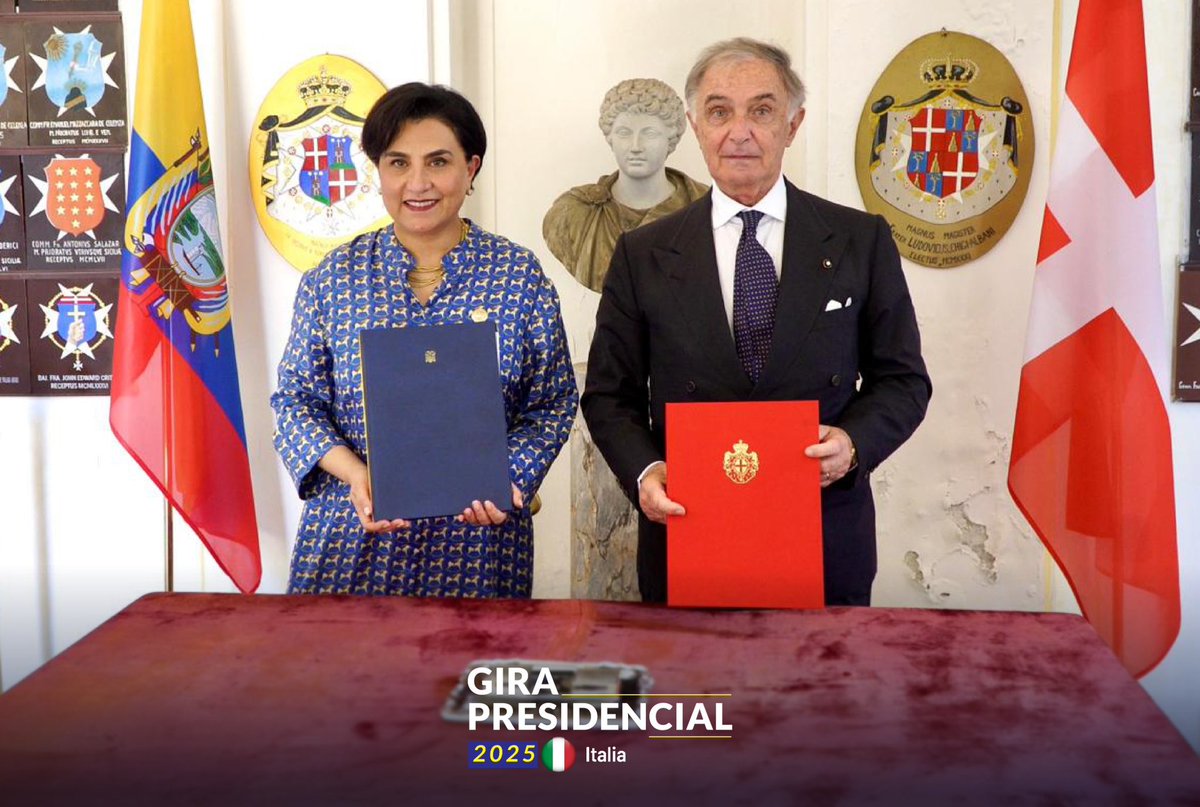 Cancillería del Ecuador 🇪🇨 (@cancilleriaec) on Twitter photo Ecuador fortalece vínculos con la Orden de Malta
La canciller <a href="/gabisommerfeld/">Gabriela Sommerfeld</a> suscribió un acuerdo de cooperación con S.E. Riccardo Paternò di Montecupo, Gran Canciller de la Soberana y Militar Orden Hospitalaria de San Juan de Jerusalén de Rodas y de Malta. Ecuador fortalece vínculos con la Orden de Malta
La canciller <a href="/gabisommerfeld/">Gabriela Sommerfeld</a> suscribió un acuerdo de cooperación con S.E. Riccardo Paternò di Montecupo, Gran Canciller de la Soberana y Militar Orden Hospitalaria de San Juan de Jerusalén de Rodas y de Malta.