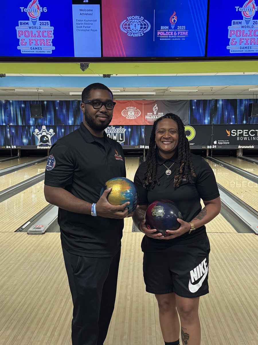 BhamPolice's tweet photo. Congratulations to Det. Patterson on bringing home the gold medal 🥇 in Bowling singles at the BHM 2025 World Police &amp; Fire Games!  

Job well done!

#Commitment #Excellence #Integrity
#TeamBPD #BHMWorldGames #bowling #BirminghamPolice #ProudToServe https://t.co/nteLbjvGvL