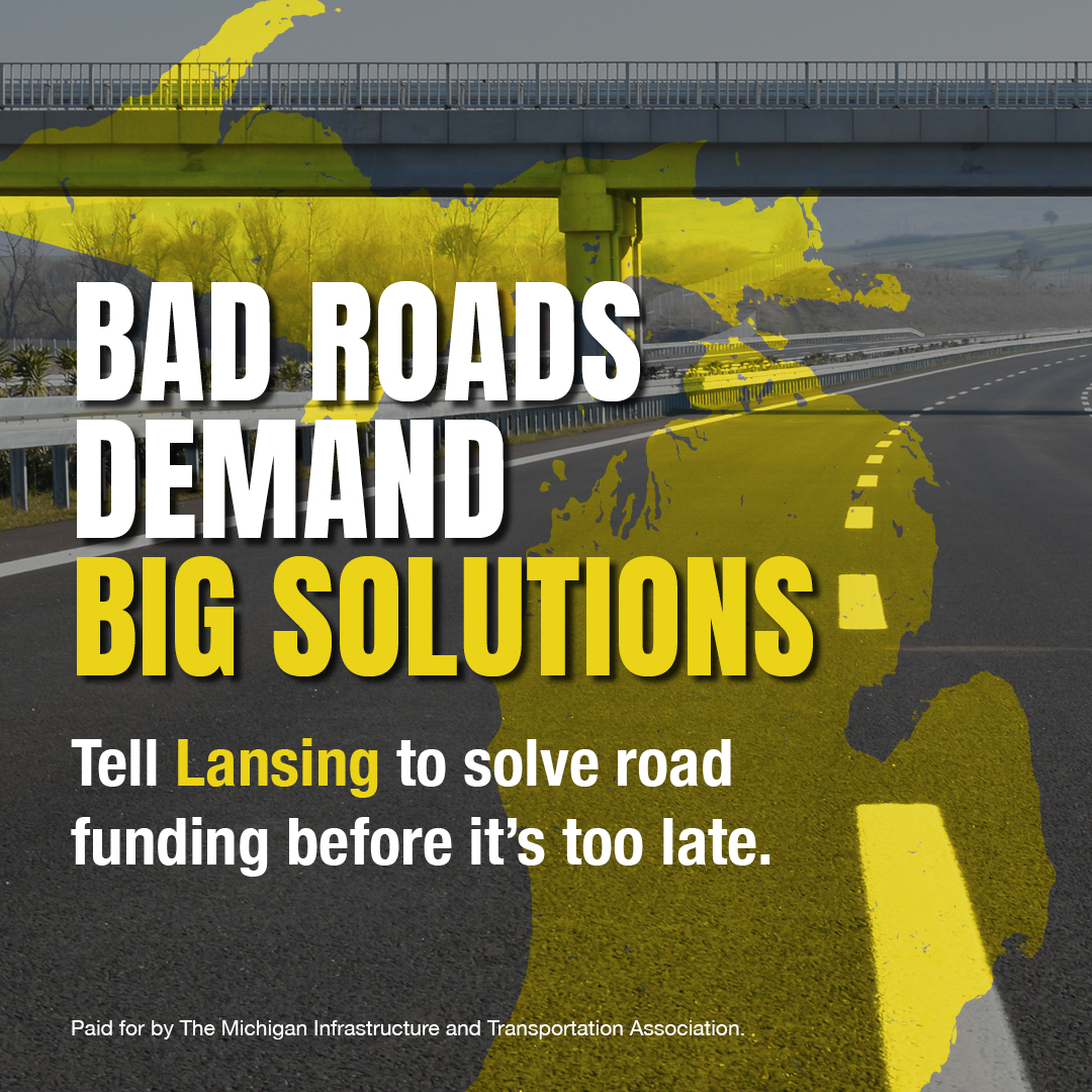 Transportation funding is essential in order to fix Michigan's roads and bridges. Tell your lawmakers that you want solutions now. 

Take action: bit.ly/3RlA3v3