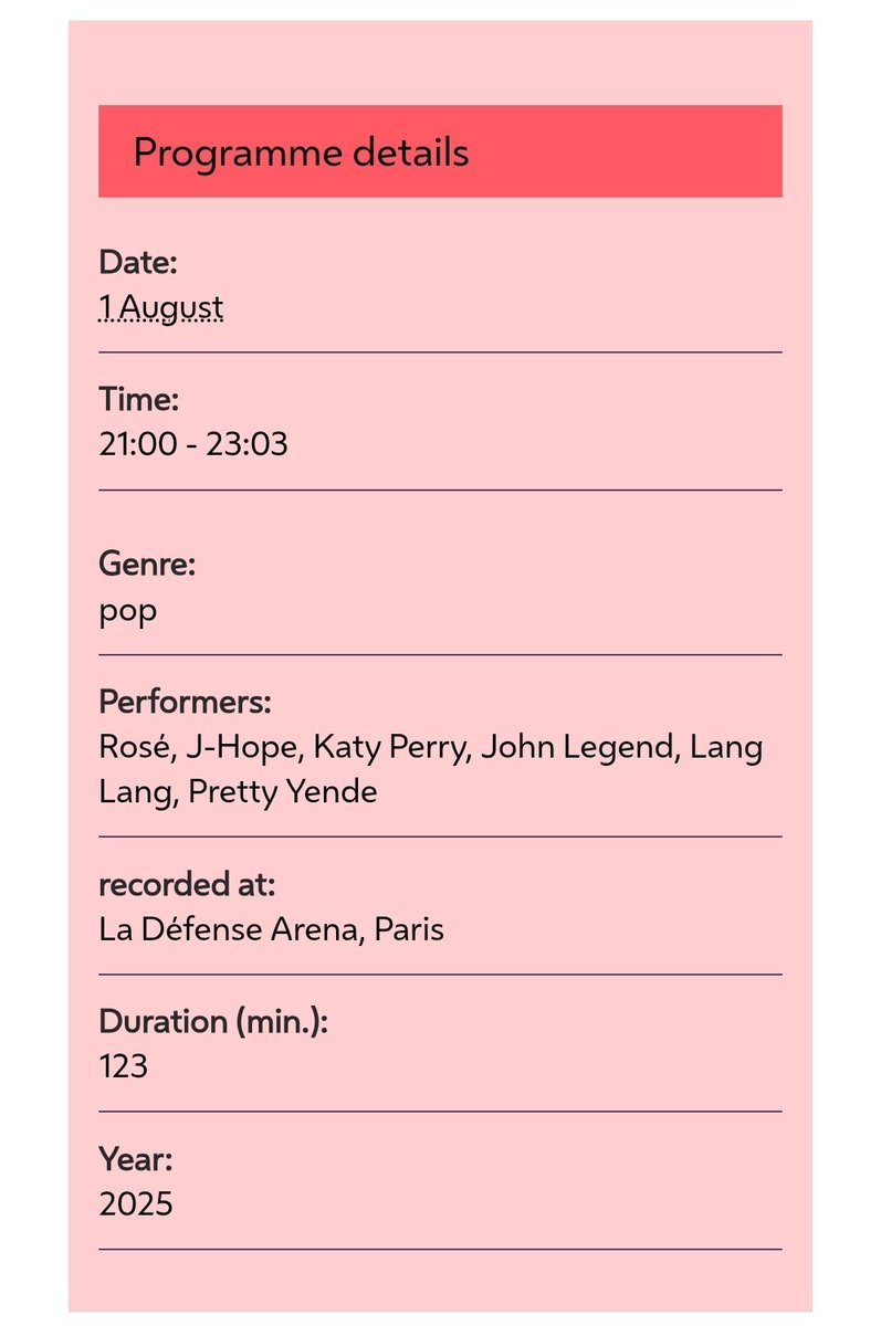 OMG....j-hope's performance at Le Gala des Pièces Jaunes will be shown at the FILMFESTIVAL 2025 in Vienna🇦🇹!!!!!!

(filmfestival-rathausplatz.at/en/event/yello…)